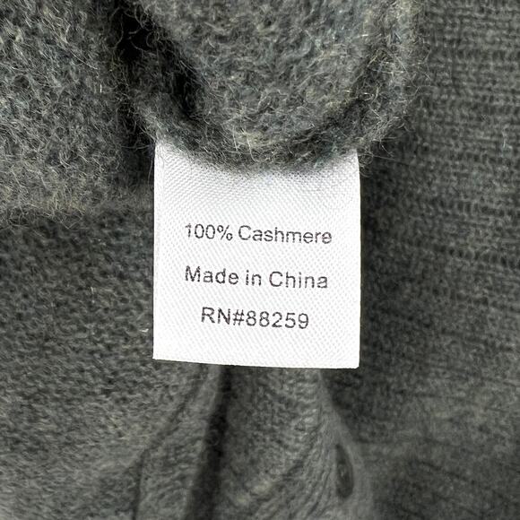 SUBTLE LUXURY Cashmere Reversible Sweater Small Medium Green  Cardigan V neck - Picture 8 of 11